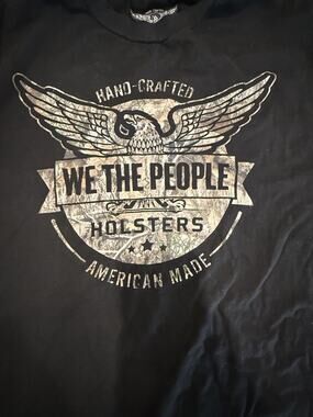 We The People Holsters Mens XXL Black Graphic T Shirt Eagle American Flag 2XL
